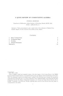 A quick review of commutative algebra [Lecture notes]
