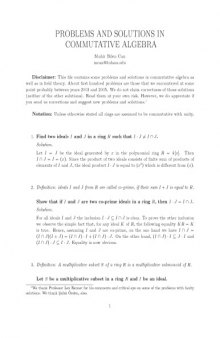 Problems and Solutions in Commutative Algebra [expository notes]