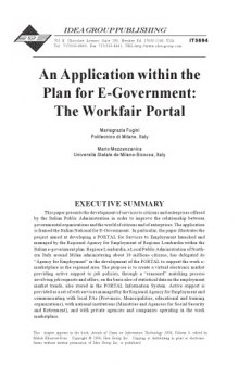Application within the Plan for E-Government: The Workfair Portal