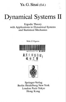Dynamical Systems II: Ergodic Theory with Applications to Dynamical Systems and Statistical Mechanics  