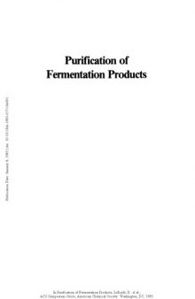 Purification of Fermentation Products. Applications to Large-Scale Processes
