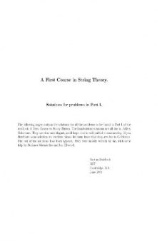 Introduction to string theory. Solutions to problems