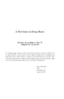 Introduction to string theory. Solutions to problems