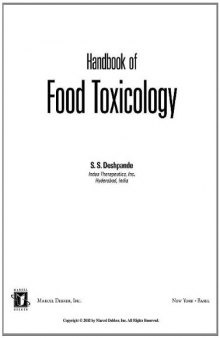 Handbook of Food Toxicology (Food Science and Technology)