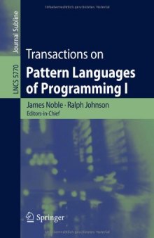 Transactions on Pattern Languages of Programming I