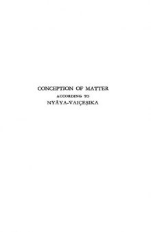 Conception of Matter According to Nyaya-Vaicesika