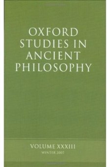Oxford Studies in Ancient Philosophy XXXIII (Oxford Studies in Ancient Philosophy)