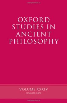 Oxford Studies in Ancient Philosophy, Vol. XXXIV