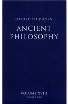 Oxford Studies in Ancient Philosophy: Volume XVIII