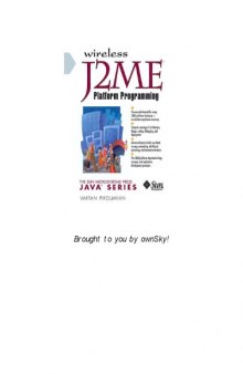 Wireless J2ME Platform Programming