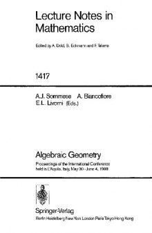 Algebraic Geometry: Proceedings of the International Conference held in L’Aquila, Italy, May 30–June 4, 1988