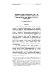 Wisconsin International Law Journal. 33.1 [Article] The Sino-Brazilian Principles in a Latin American and BRICS Context: The Case for Comparative Public Budgeting Legal Research