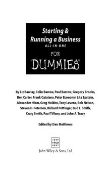 Starting and Running a Business All-in-one for Dummies (For Dummies)