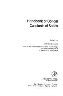 Handbook of Optical Constants of Solids [Vols. 1-4 combined]
