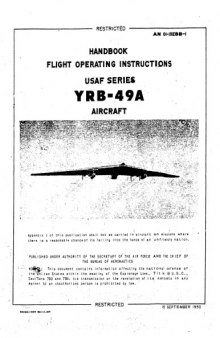 Handbook. Flight Operating Instructions. USAF Series. YRB-49 Aircraft