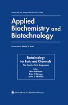 Biotechnology for Fuels and Chemicals: The Twenty–Third Symposium