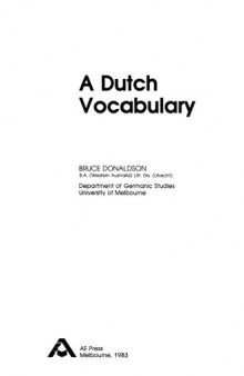 A Dutch Vocabulary