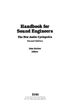 Handbook for Sound Engineers - The New Audio Cyclopedia