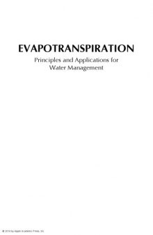 Evapotranspiration: Principles and Applications for Water Management