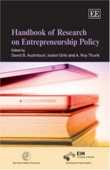 Handbook of Research on Entrepreneurship Policy  