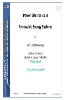 Power Electronics in Renewable Energy Systems (Presentation)