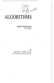 Algorithms (Addison-Wesley Series in Computer Science)