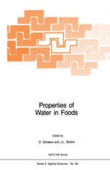 Properties of Water in Foods: in Relation to Quality and Stability