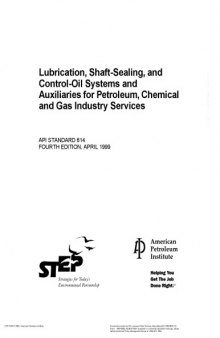 Lubrication, Shaft-Sealing, and Control-Oil Systems and Auxiliaries for Petroleum, Chemical and Gas Industry Services