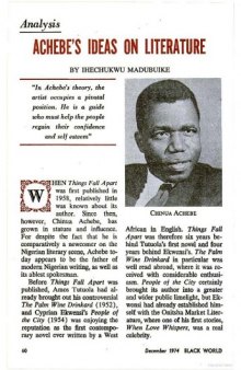 Achebe's Ideas on Literature, An Analysis of Chinua Achebe's Arrow of God.