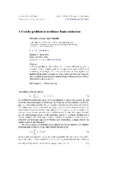 A Cauchy problem in nonlinear heat conduction