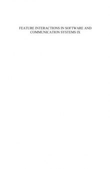 Feature Interactions in Software and Communication Systems IX