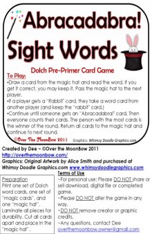 Abracadabra! Dolch Pre-Primer Sight Words Game