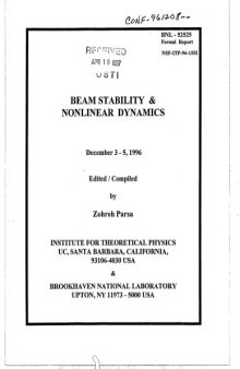 Beam stability and nonlinear dynamics : Santa Barbara, California, December 1996