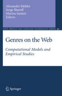 Genres on the Web: computational models and empirical studies