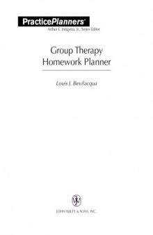 Brief Group Therapy Homework Planner (Atlas of Polymer 3rd Edition)