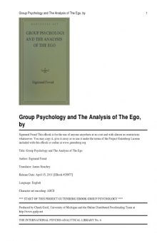 Group Psychology and the Analysis of the Ego