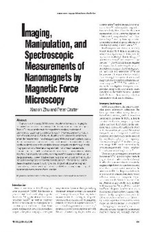 Imaging, Manipulation, and Spectroscopic Measurements of Nanomagnets by Magnetic Force Microscopy