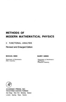Methods of Modern Mathematical Physics - Volume 1: Functional Analysis