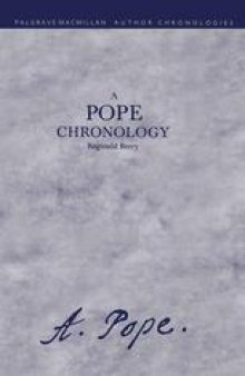 A Pope Chronology