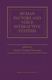 Human Factors and Voice Interactive Systems