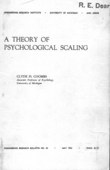 A theory of psychological scaling