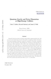 Quantum Gravity and Extra Dimensions at High-Energy Colliders
