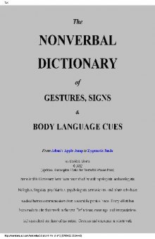 The Nonverbal Dictionary Of Gestures, Signs & Body Language Cues
