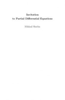 Invitation to Partial Differential Equations