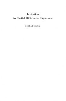Invitation to partial differential equations