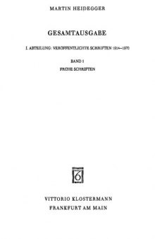 Frühe Schriften (1912-1916)