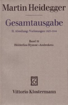 Hölderlins Hymne "Andenken" (Wintersemester 1941/42)