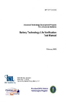 Battery Technology Life Verification Test Manual