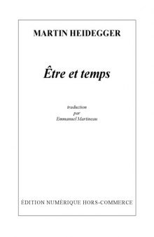 EМ‚tre et temps (traduction Martineau)