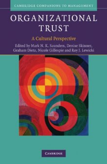 Organizational Trust: A Cultural Perspective (Cambridge Companions to Management)